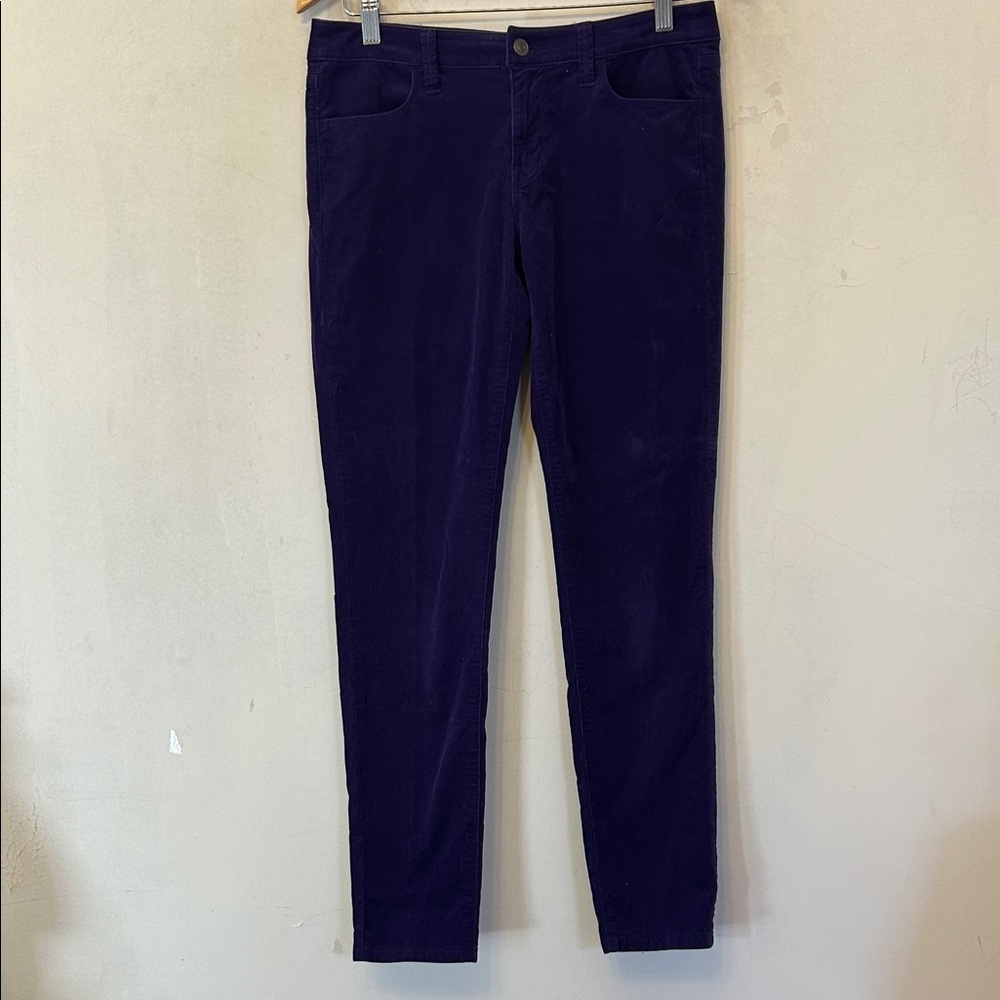 Loft Deep purple super skinny Corduroy Pants Size 4 EUC